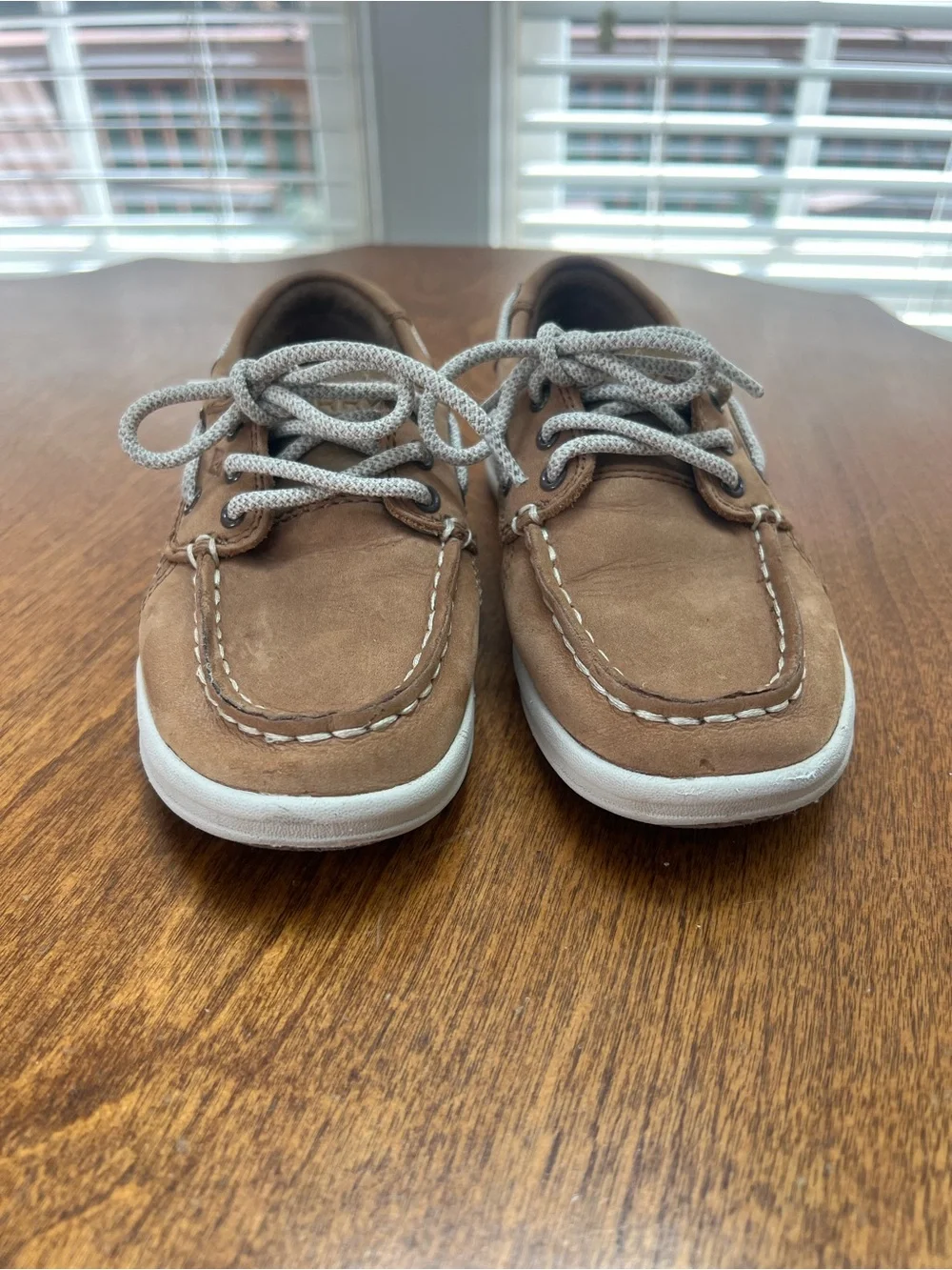 Sperry Kids Brown Suede Water Shoes with White Laces